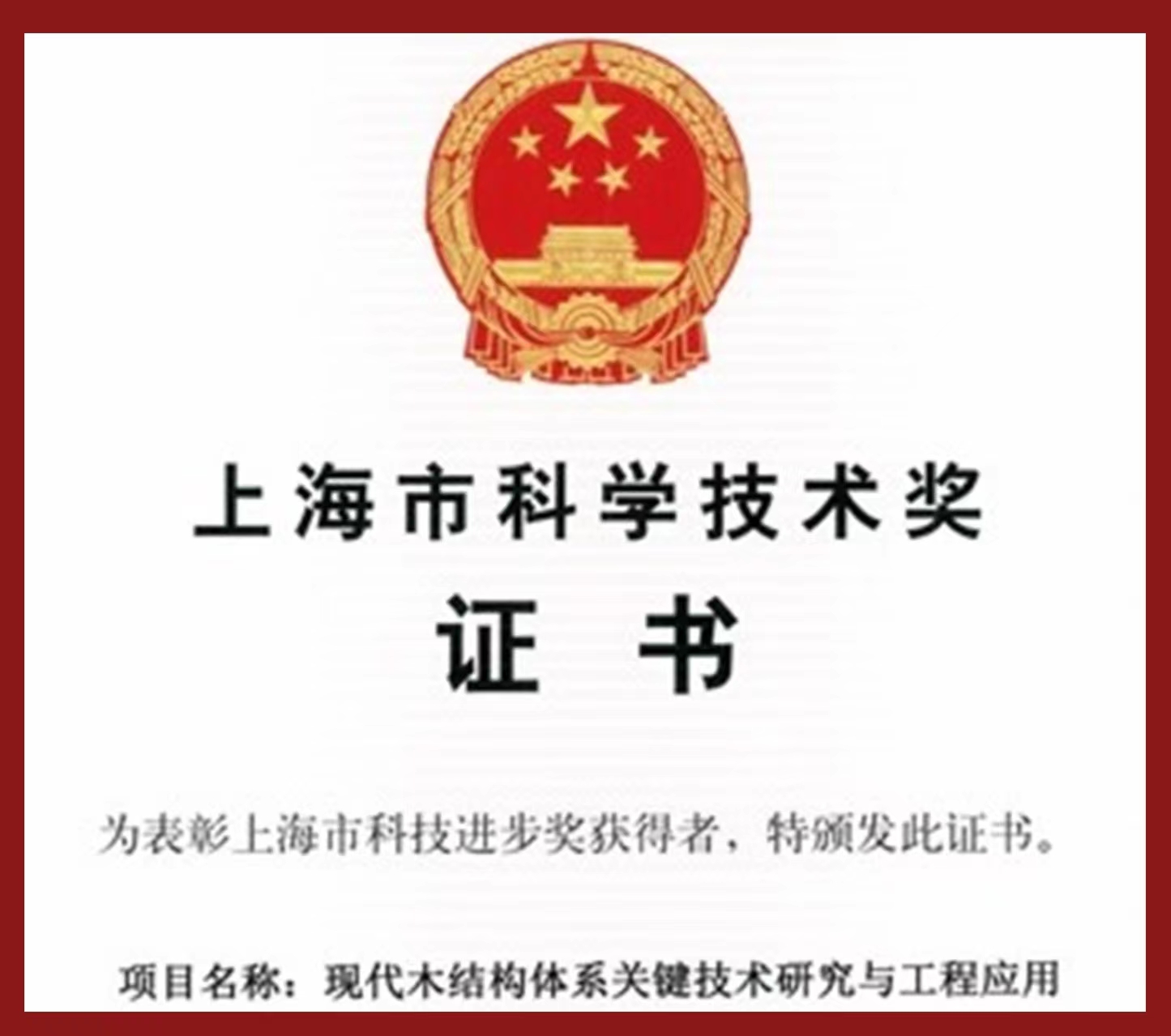 上海科學技術二等獎（2020）